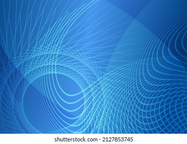Blue horizontal template background with light gradient with beautiful wavy lines and circle for water-theme poster, digital business banner, official invitation, page cover and brochure. EPS10 vector