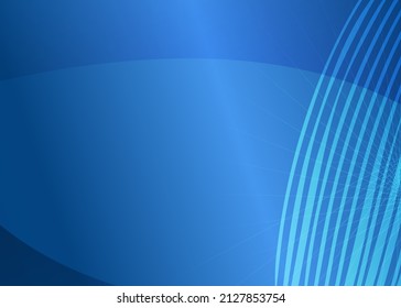Blue horizontal template background with light gradient with beautiful wavy lines and circle for water-theme poster, digital business banner, official invitation, page cover and brochure. EPS10 vector