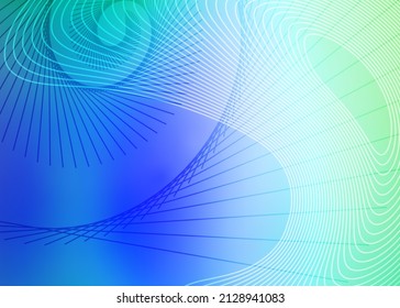 Blue horizontal template background with light gradient with beautiful wavy lines and circle for water-theme poster, digital business banner, official invitation, page cover and brochure. EPS10 vector