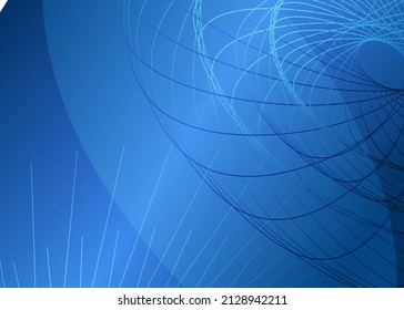 Blue horizontal template background with light gradient with beautiful wavy lines and circle for water-theme poster, digital business banner, official invitation, page cover and brochure. EPS10 vector