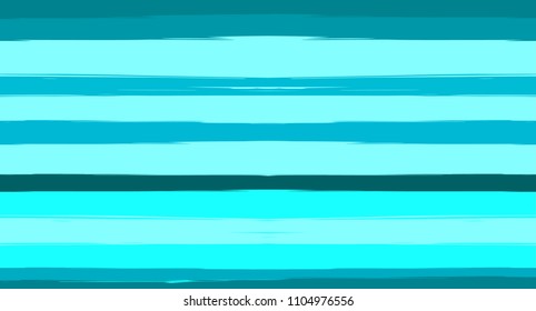 Blue Horizontal Watercolor Seamless Sailor Stripes. Geometric Doodle Summer Maritime Texture Prints. Hand Painted Male or Female T-Shirt Funky Pattern Design. Trace Blue Watercolor Sailor Stripes
