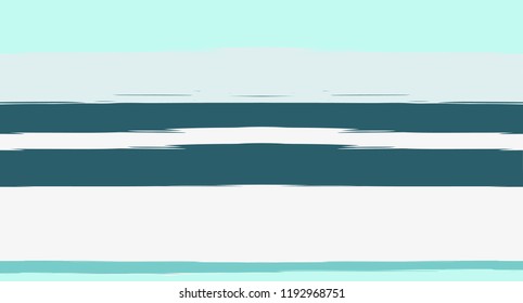 Blue Horizontal Watercolor Seamless Sailor Stripes. Geometric Simple Retro Graffiti Maritime Texture. Hand Painted Male or Female T-Shirt Winter Banner Design. Blue Sea Watercolor Sailor Stripes