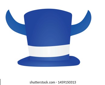 Blue horn hat. vector illustration