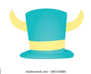 Blue horn hat. vector illustration