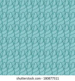 blue horns doodle pattern . Seamless vector doodle pattern with lines