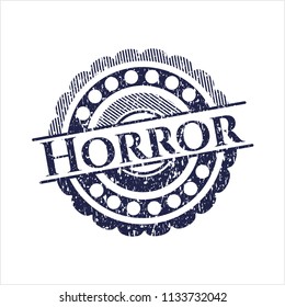 Blue Horror distressed grunge stamp