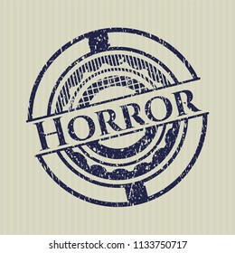 Blue Horror distressed rubber seal with grunge texture