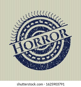Blue Horror rubber seal with grunge texture