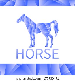 Blue horse consists of triangles.