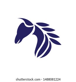 blue horse icon logo vector