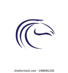 blue horse icon logo vector