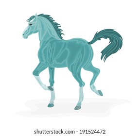 Blue horse vector illustration