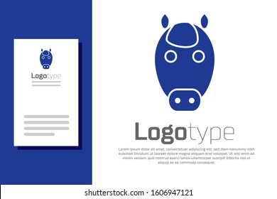 Blue Horse zodiac sign icon isolated on white background. Astrological horoscope collection. Logo design template element. Vector Illustration