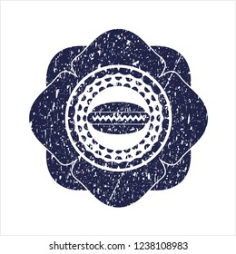 Blue hot dog icon inside grunge stamp