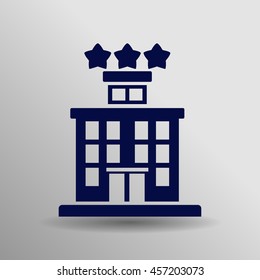 blue Hotel Icon button logo symbol concept high quality on the gray background