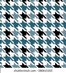 Blue Houndstooth Seamless Pattern Design
