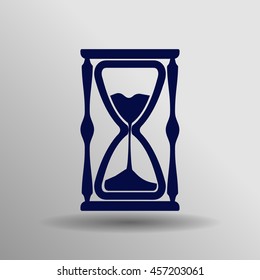 blue Hourglass Icon button logo symbol concept high quality on the gray background