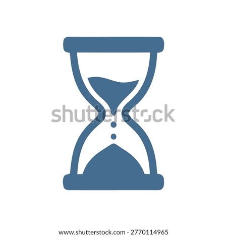 A blue hourglass sand timer symbol