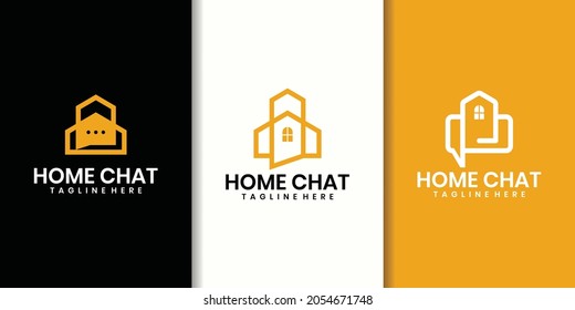 logotipo de consultoría de la casa azul, casa con charla de burbujas. Diseño de logotipos y tarjetas de visita
