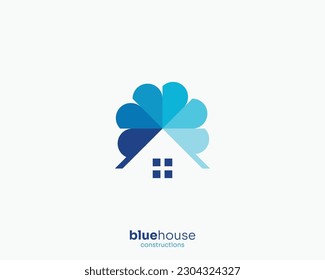 Logo de la construcción creativa de la casa azul