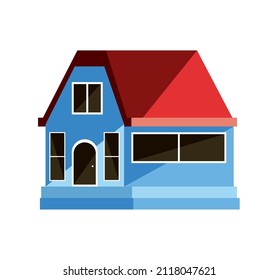 icono de diseño de fachada de casa azul