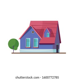 Blue house Good Vector Icon