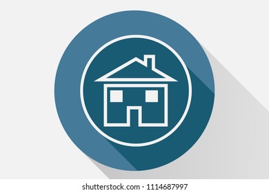 Blue house icon.