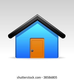 Blue house icon