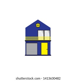 blue house icon illustration, vector