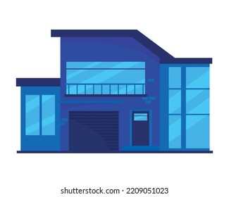 blue house image over white