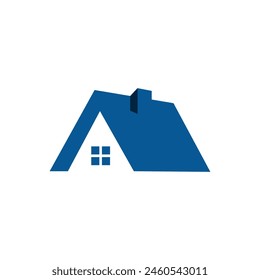 Blue house logo design vector
