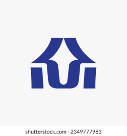 diseño de plantilla de logotipo de casa azul