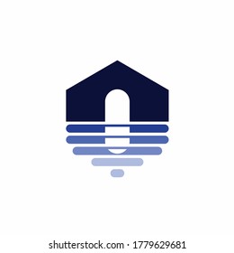 blue house logo, waterproof house logo