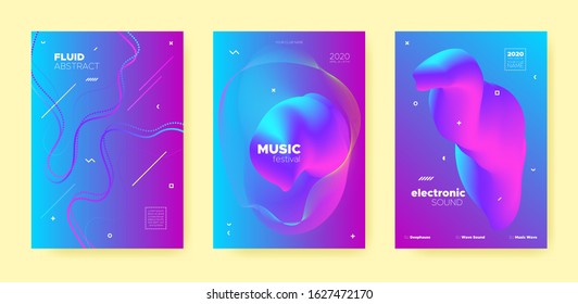 Blue House Music Poster. Abstract Gradient Blend. Disco Club Festival. Dj Sound. Purple Trance Music Poster. Pink Wave Gradient Blend. Night 3d Banner. Dj Concert. Dance Music Poster.