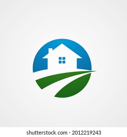 Blue House Road Logo Vector 
