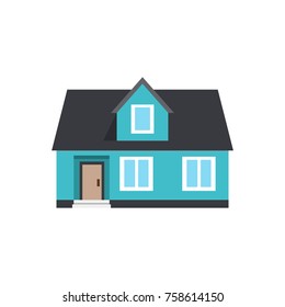 blue house. vector illustration