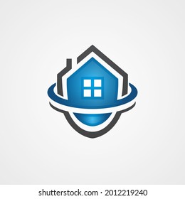 Blue Houses Care Logo-Vektorgrafik