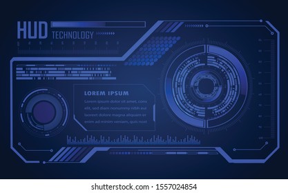 Blue HUD cyber circuit future technology concept background