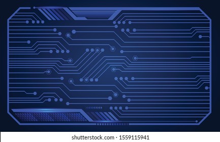 Blue HUD cyber circuit future technology concept background