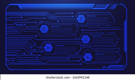 fondo del concepto de tecnología futura del circuito azul HUD