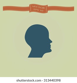 Blue human profile picture