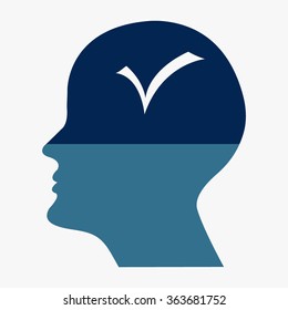 Blue human profile picture