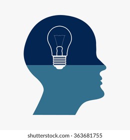 Blue human profile picture
