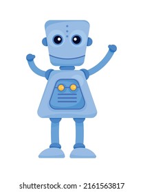 blue humanoid robot isolated icon