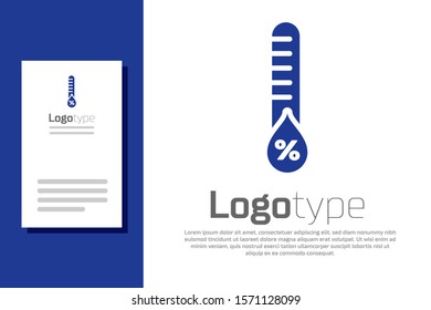 Blue Humidity icon isolated on white background. Weather and meteorology, thermometer symbol. Logo design template element. Vector Illustration