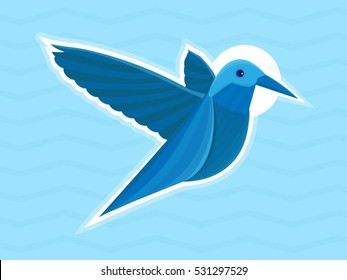Blue hummingbird of peace