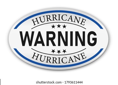 blue Hurricane warning Vector mark, badge illustration on white background.