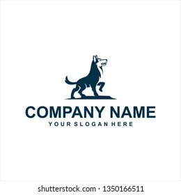 blue husky logo vector