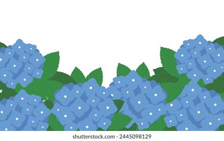 Blauer Hortensien-Blumen-Hintergrund-Illustrationsrahmen