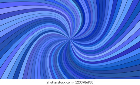 Blue hypnotic abstract spiral background - vector design with striped rays